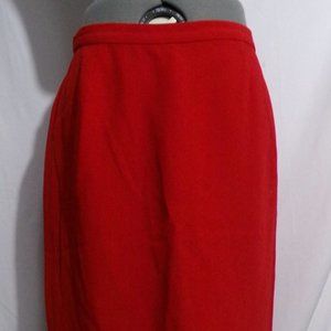 DKNY Straight pencil Skirt sz 8 Red striaght fit Knee length Career wear